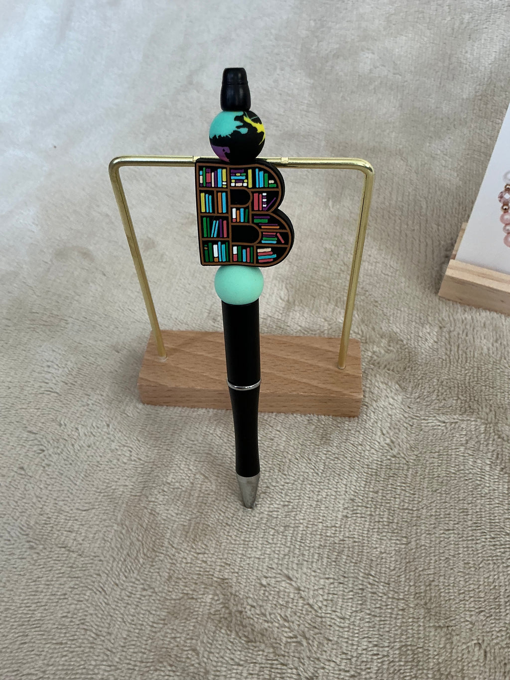 Book Lover Beaded Pen | Handmade Teacher & Reader Gift Pen