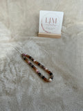 Warm Neutral Pink & Amber Beaded Phone Charm