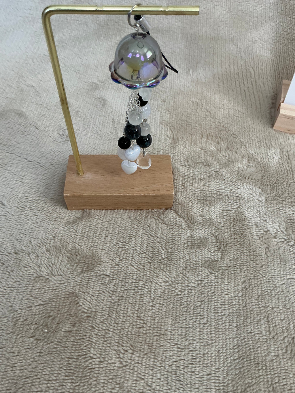 Moonlit Mist Jellyfish Charm | Handmade Black & White Ocean-Inspired Hanging Decoration
