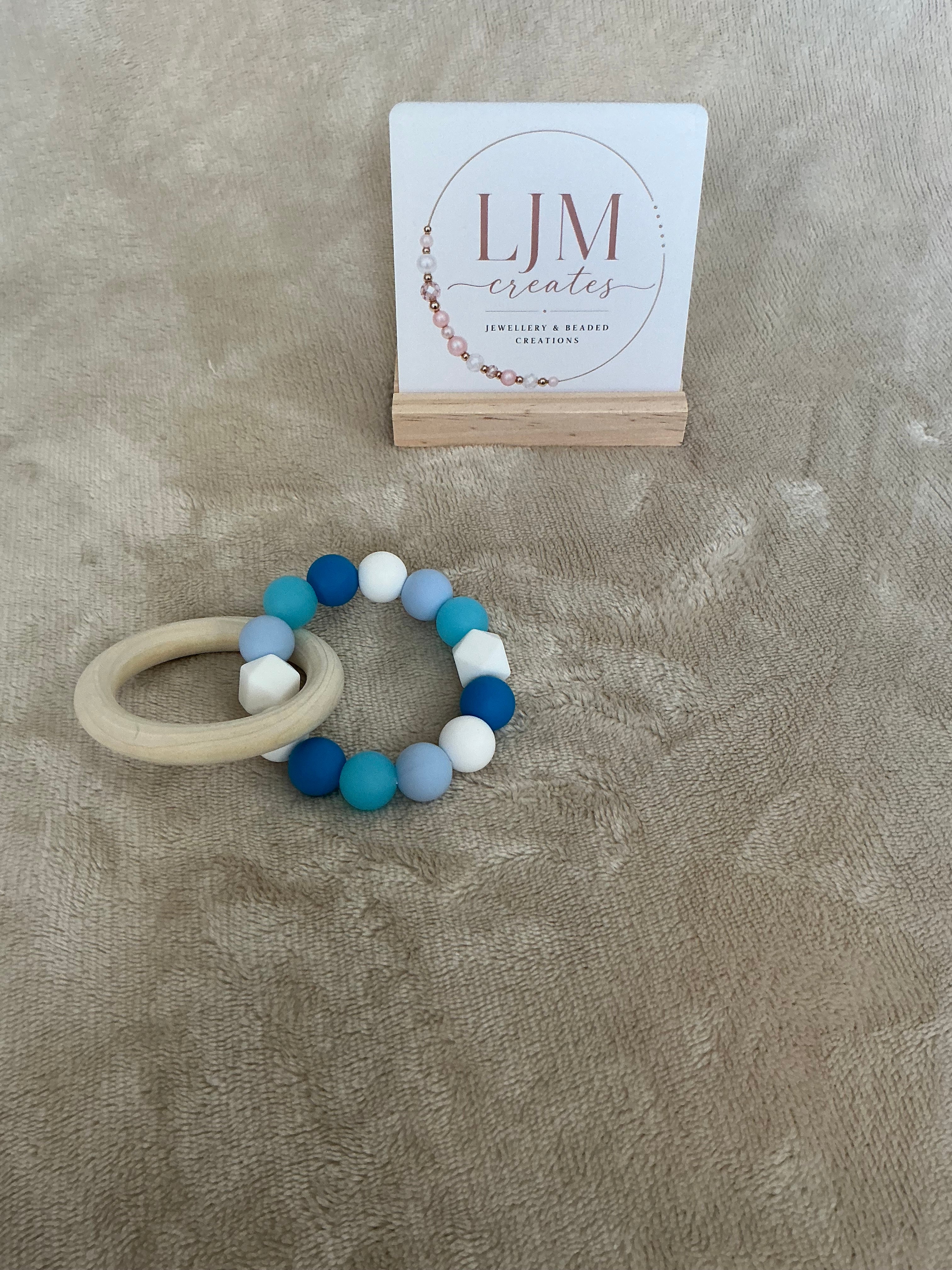 Ocean Breeze Teething Ring | Silicone & Wooden Baby Teether