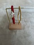 Faith & Grace Red Cross Bracelet Set