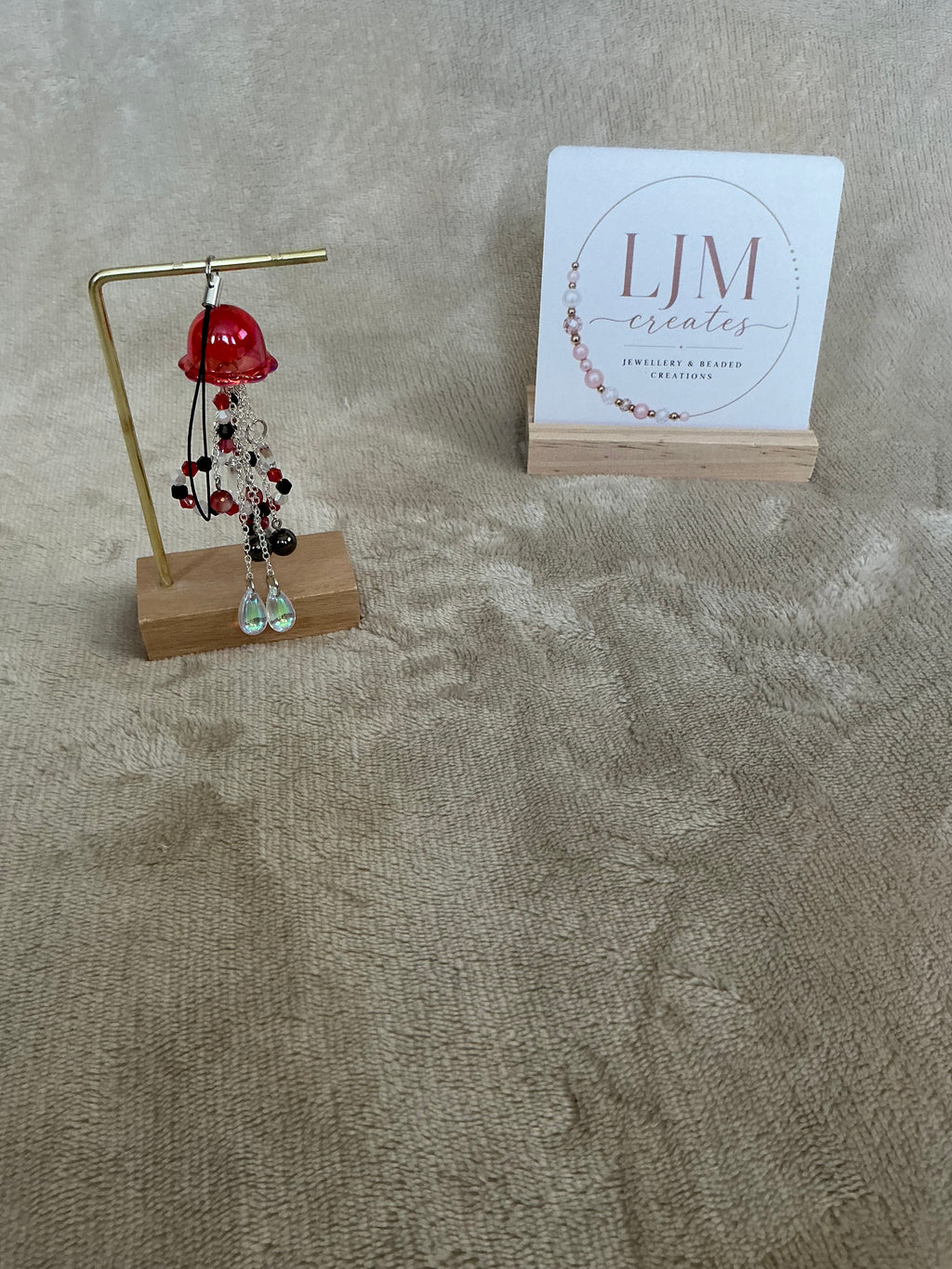 Midnight Tide Jellyfish Charm | Handmade Red & Black Ocean-Inspired Hanging Decoration