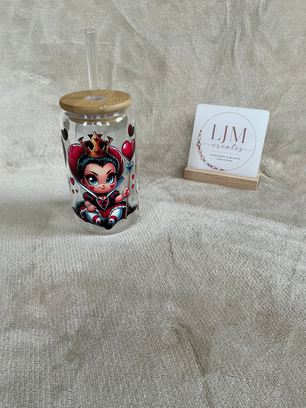 Queen of Hearts Glass Tumbler