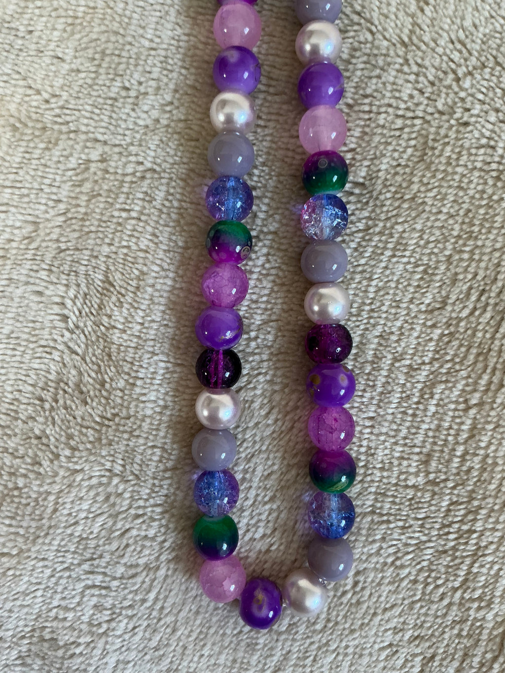 Purple Ombré & Pearl Beaded Phone Charm