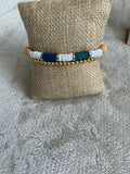 Coastal Luxe Bracelet Set | Gold Bead & Ocean Toned Stack