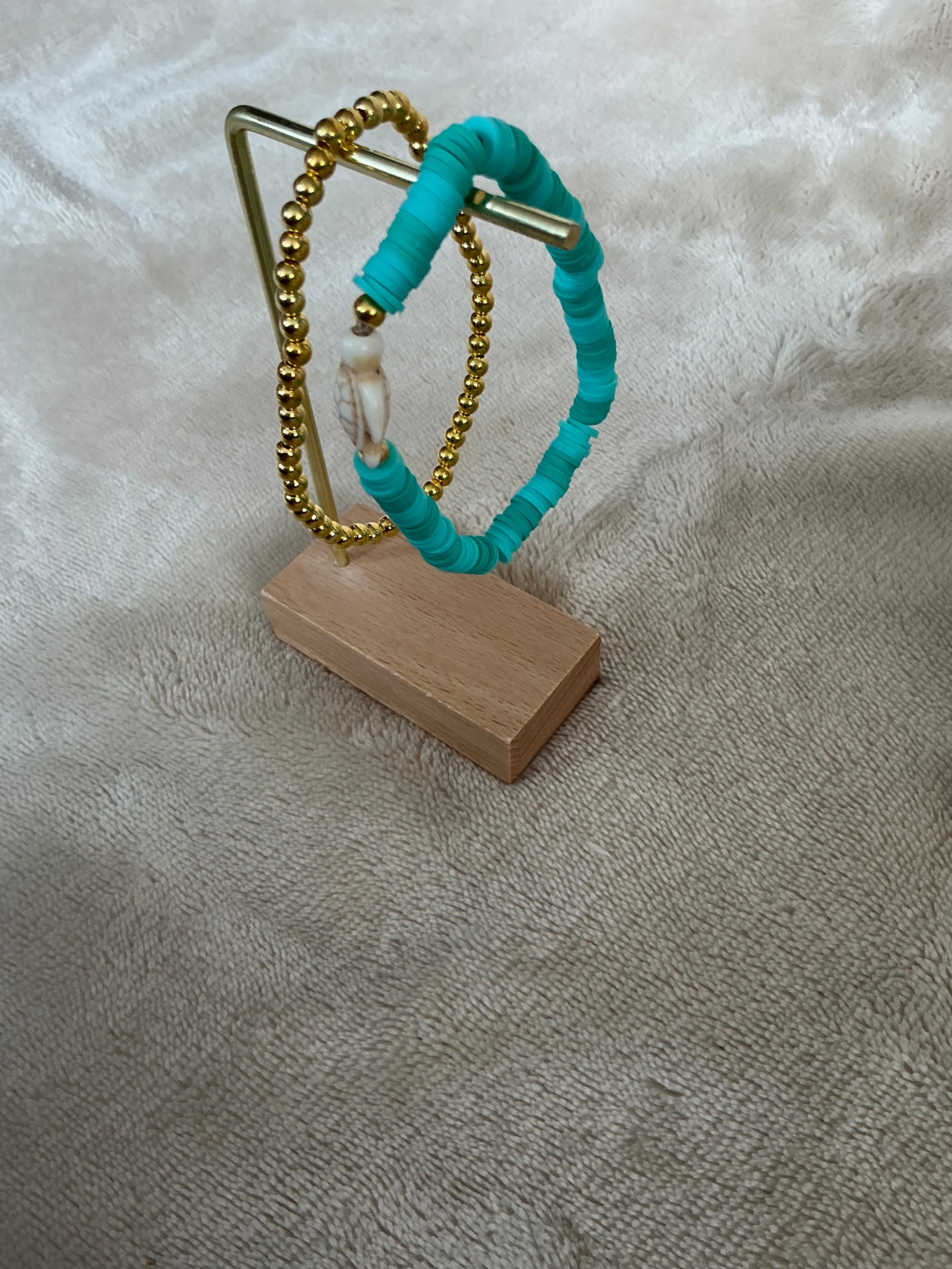Sea Turtle Turquoise Stacked Bracelet Set