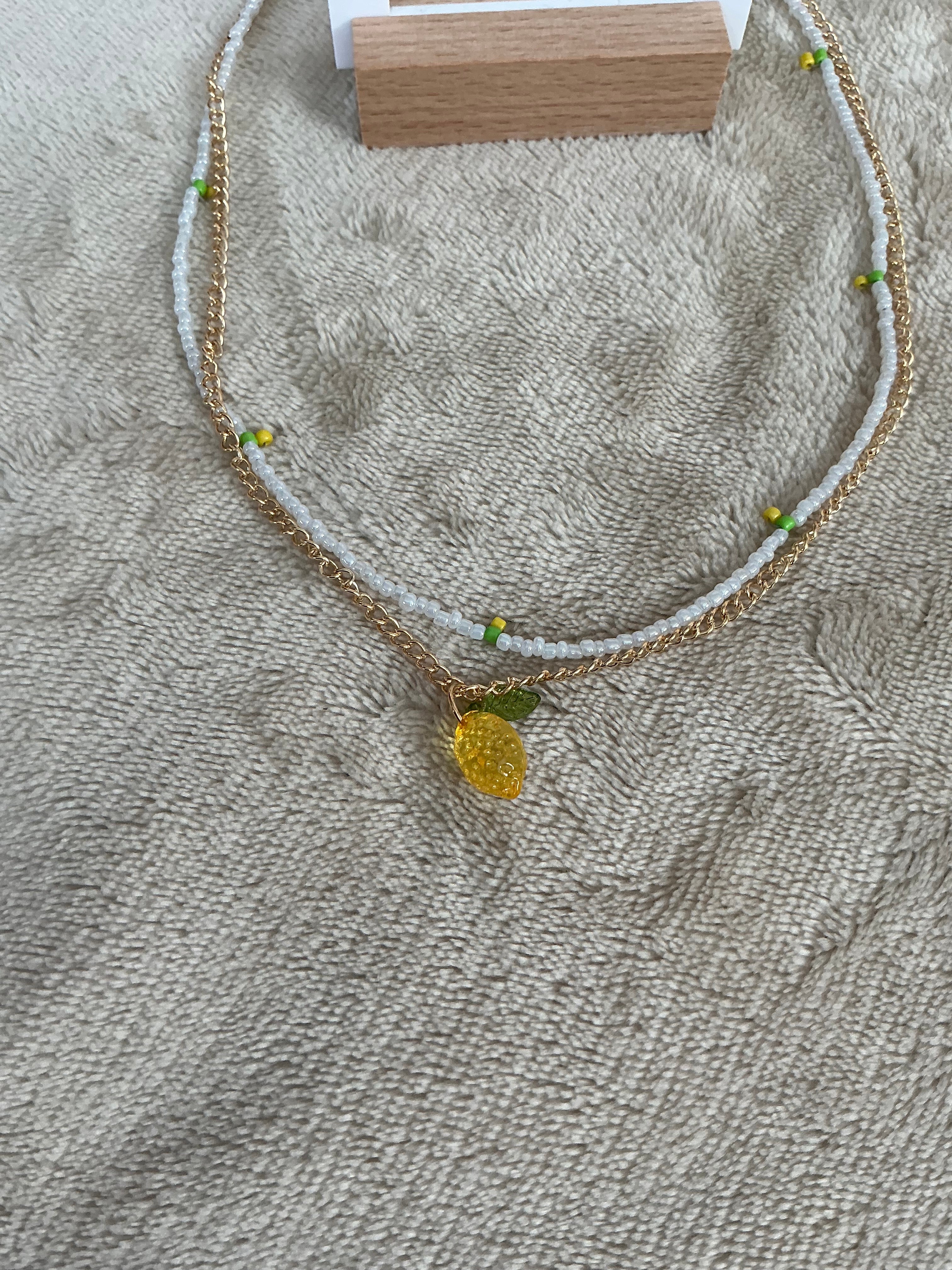 Lemon Charm Layered Jewellery Set – Necklace & Earrings