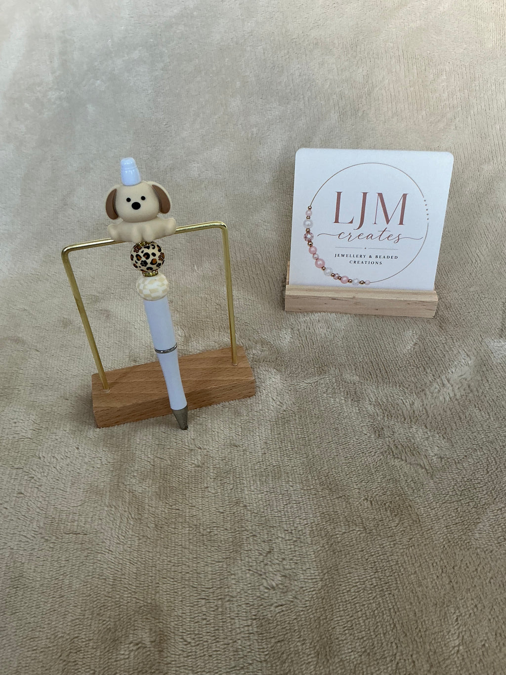 Cute Puppy Beaded Pen | Handmade Dog Lover Gift Pen