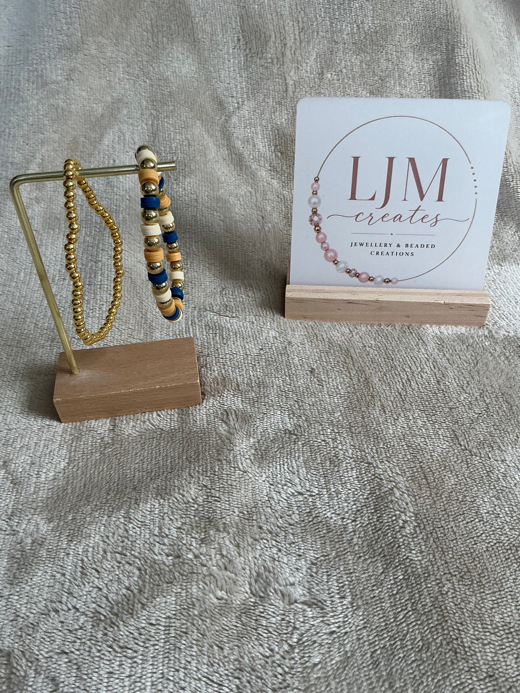 Sunset Sail Bracelet Stack | Gold & Coastal Blue Beaded Set