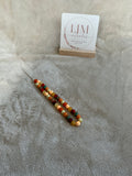 Warm Autumn Earth‑Tone Beaded Phone Charm