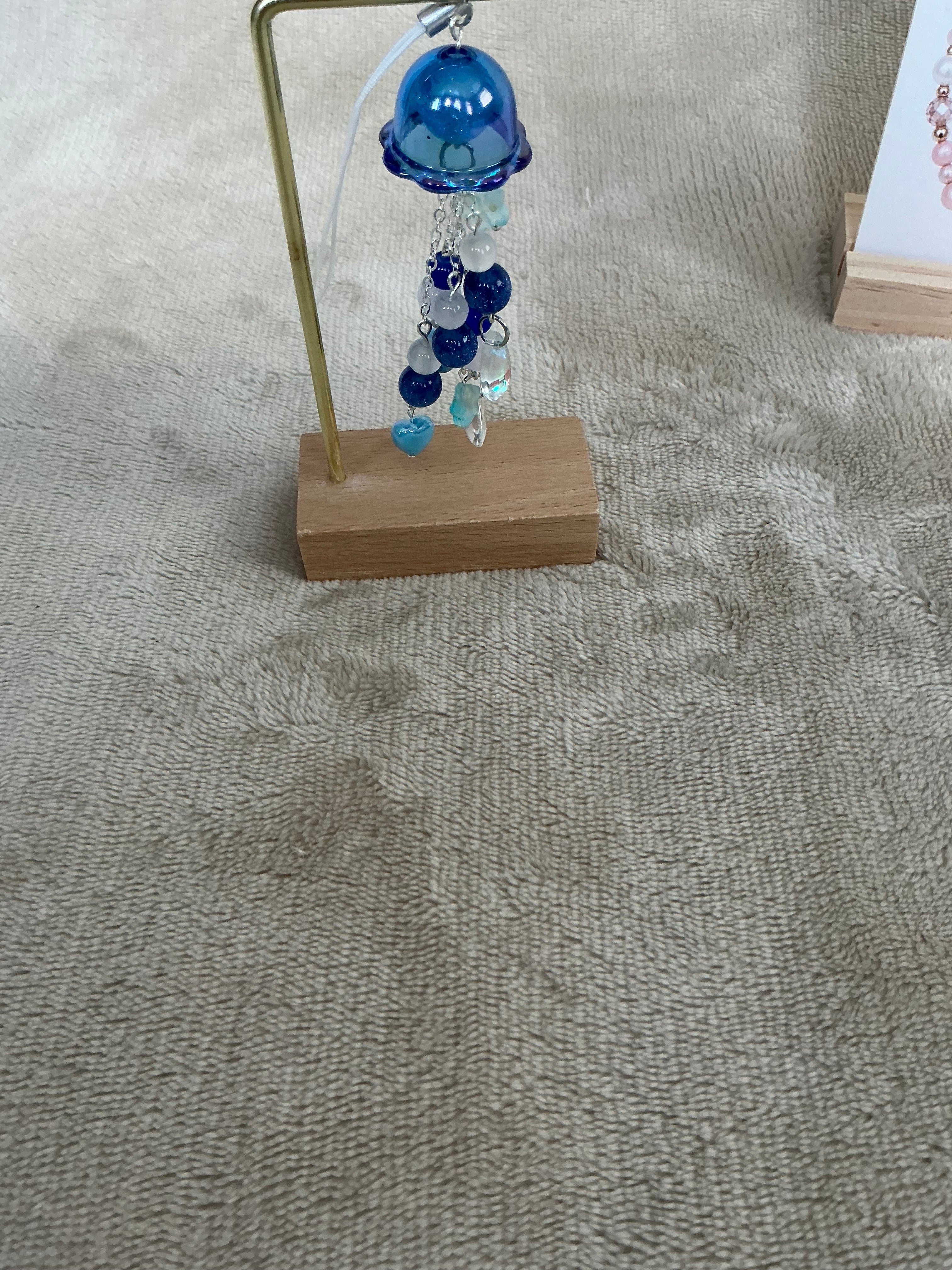 Ocean Dreams Jellyfish Charm | Handmade Blue Beaded Hanging Decoration
