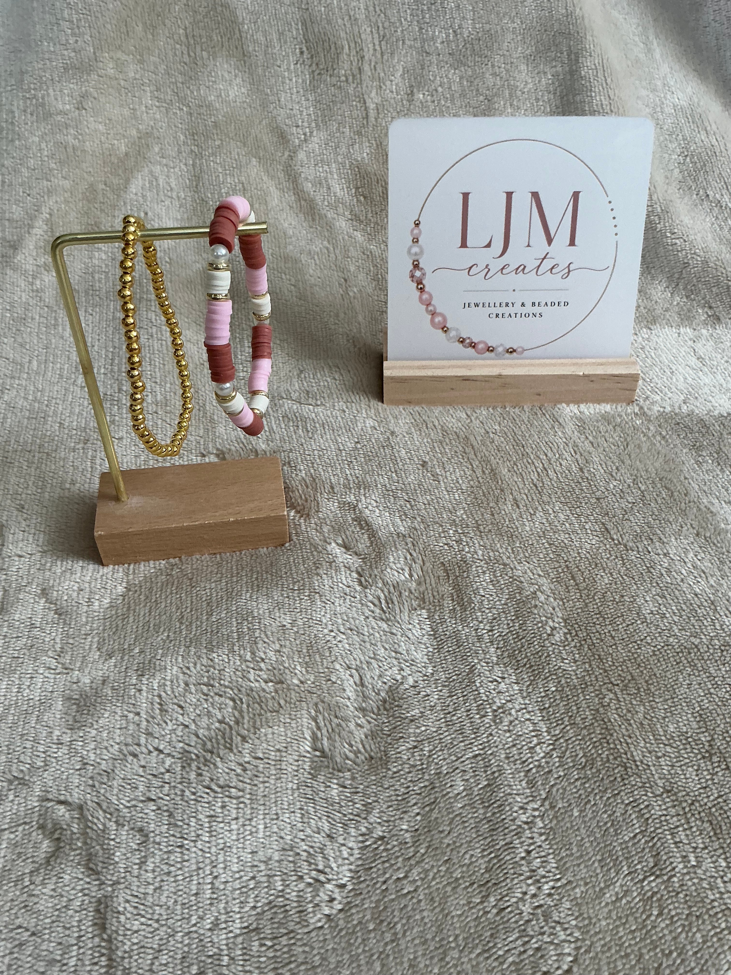 Dusty Rose Dreams Bracelet Set | Handmade Pink & Gold Stack
