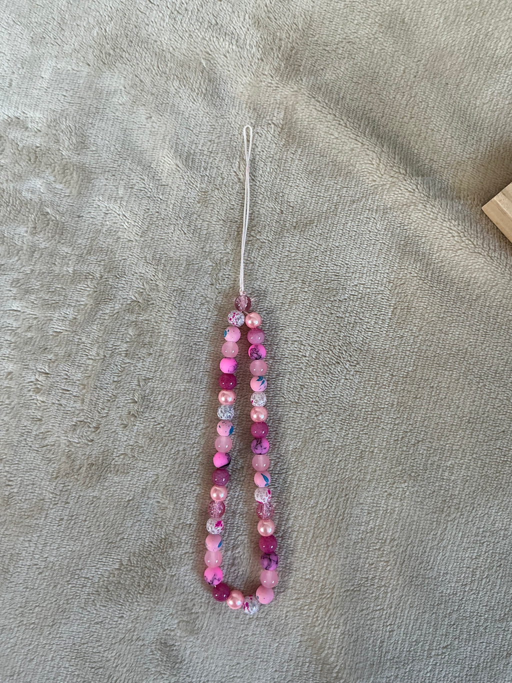 Pink Ombré Beaded Phone Charm