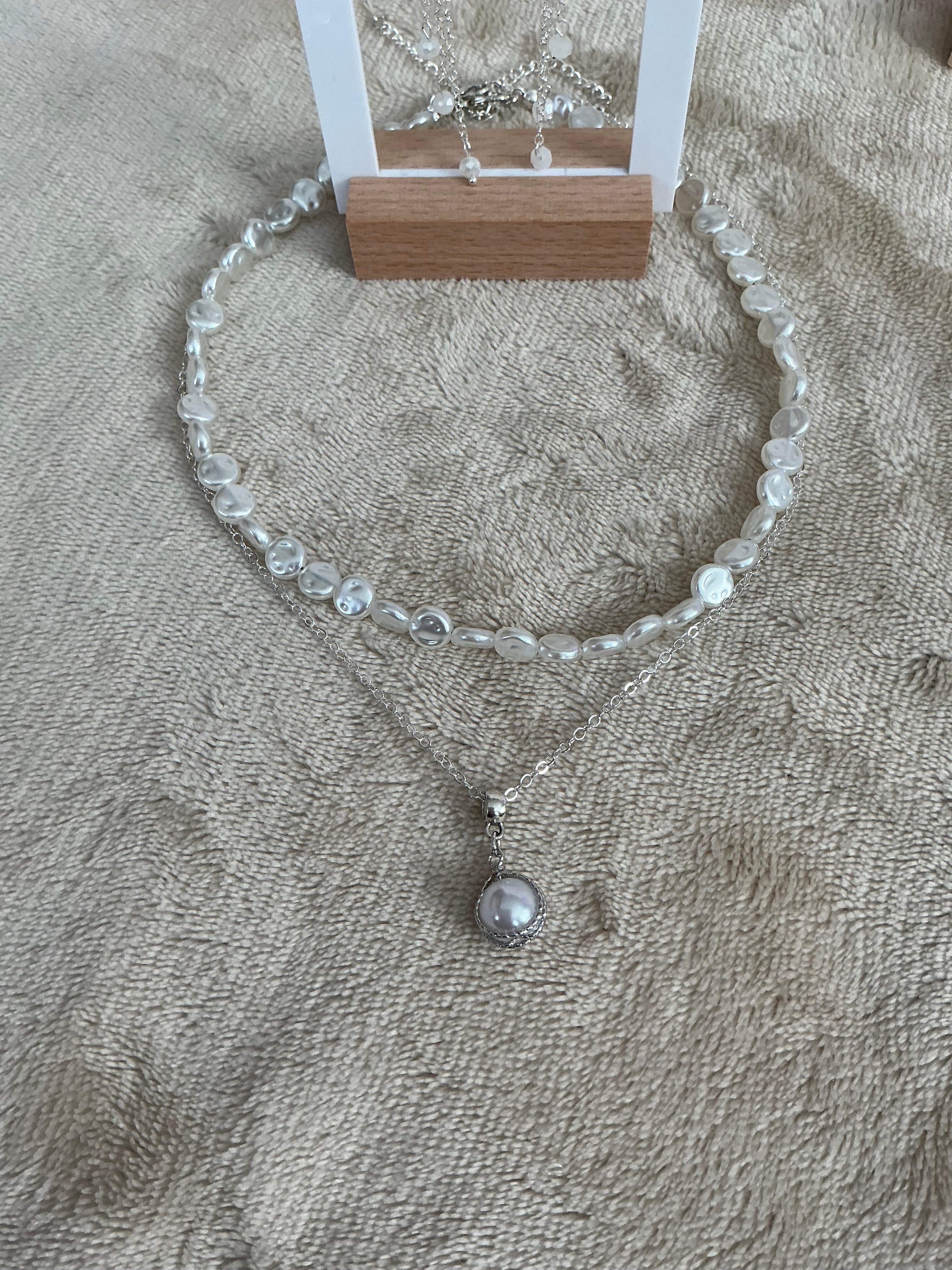 Baroque‑Style Pearl Jewellery Set – Separate Necklaces & Earrings