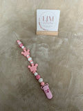 Princess Crown Dummy Clip | Handmade Pink Pacifier Holder
