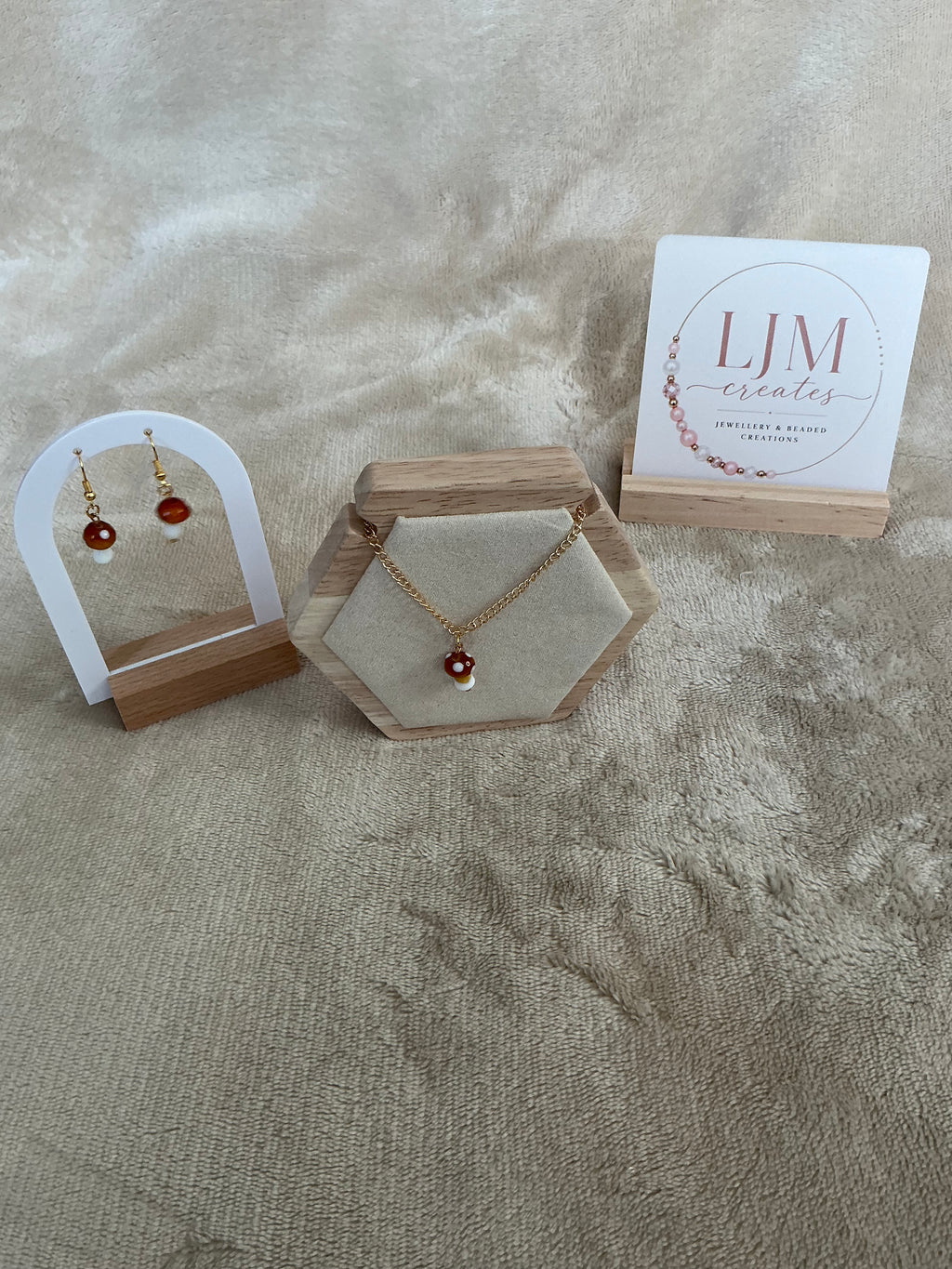 Mini Mushroom Jewellery Set – Earrings & Necklace