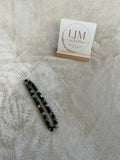 Black & Speckled Grey Beaded Phone Charm