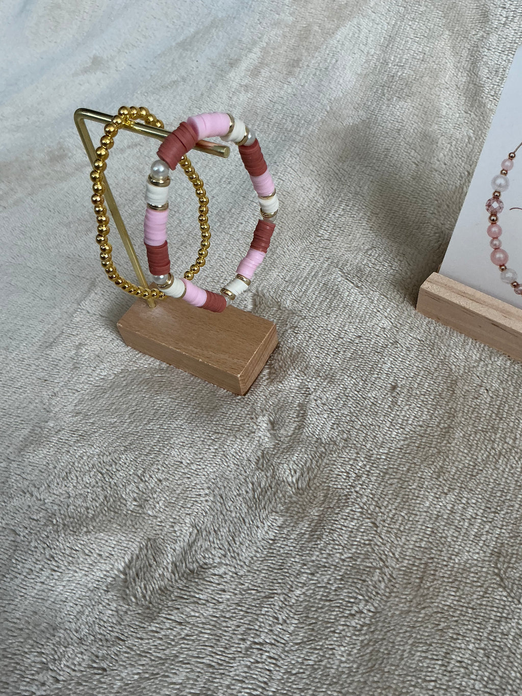 Dusty Rose Dreams Bracelet Set | Handmade Pink & Gold Stack