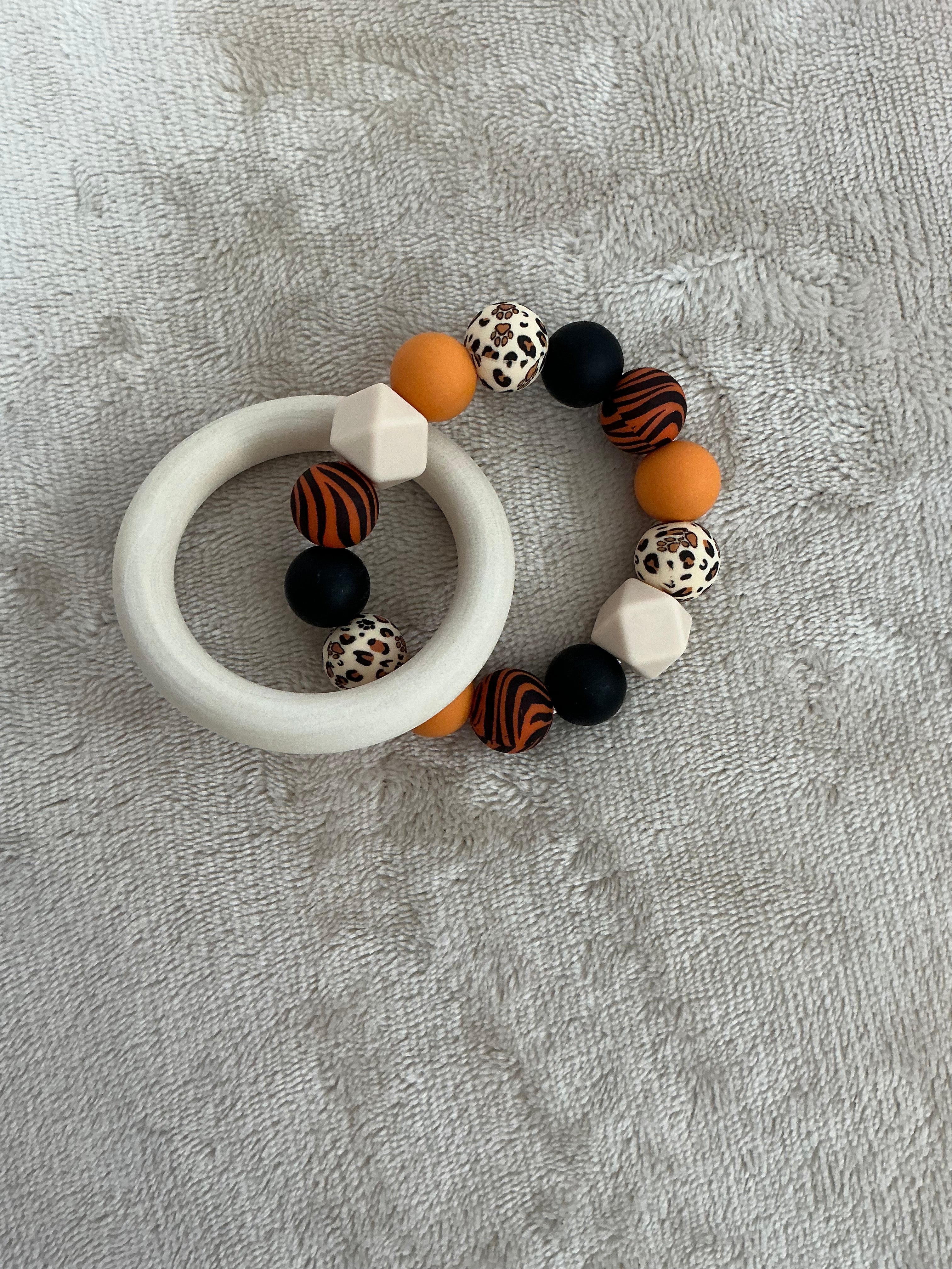 Safari Teething Ring | Animal Print Silicone Baby Teether