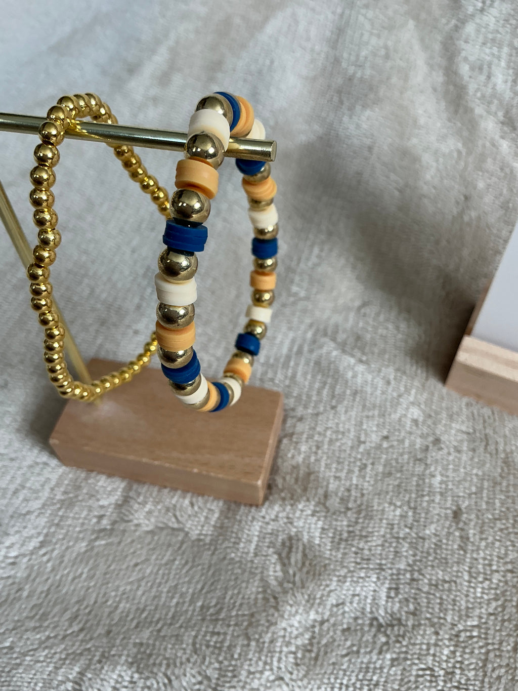 Sunset Sail Bracelet Stack | Gold & Coastal Blue Beaded Set