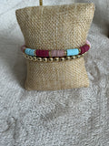 Candy Pop Bracelet Stack | Pink, Berry & Sky Blue Heishi Bead Set