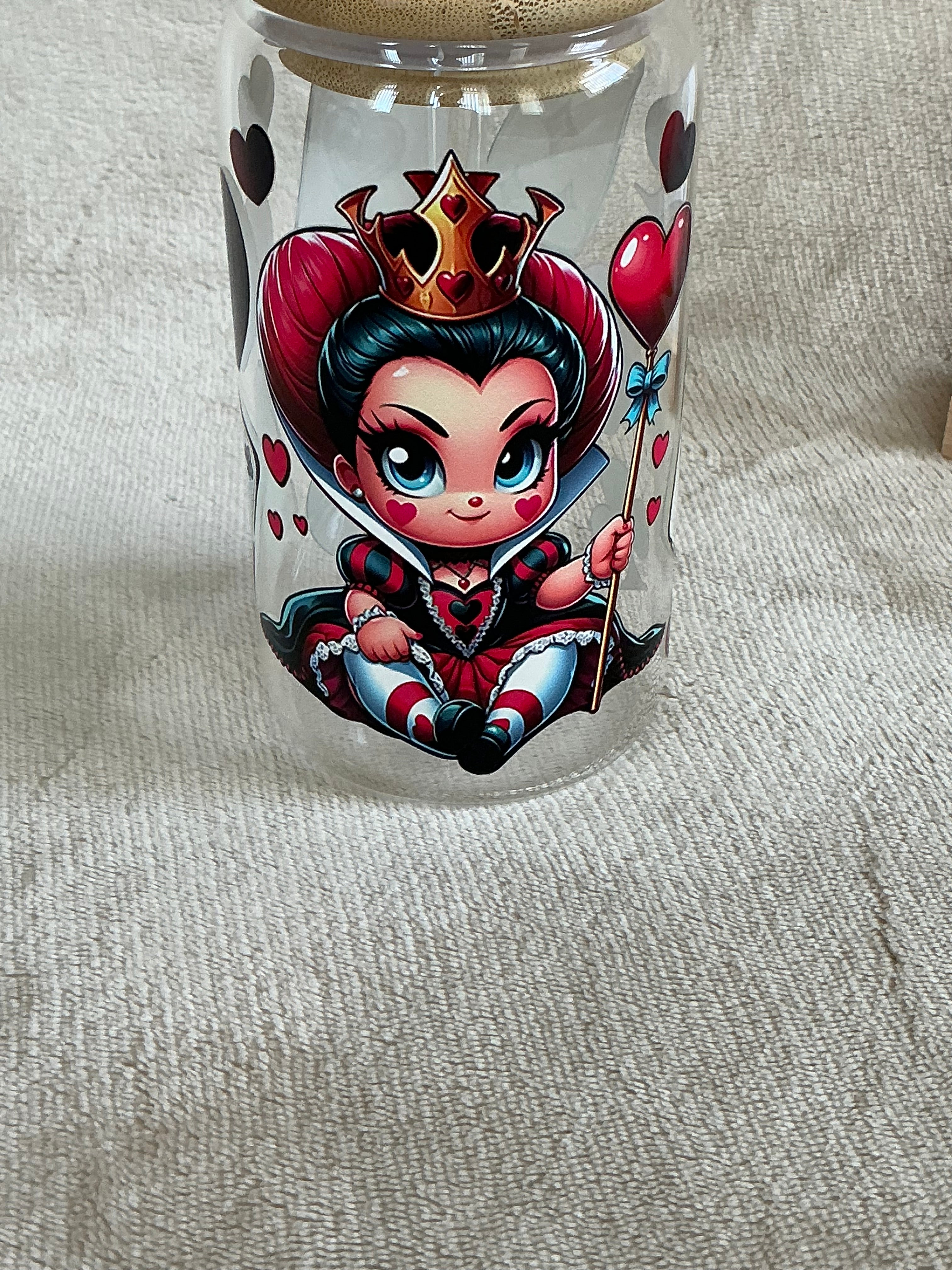 Queen of Hearts Glass Tumbler