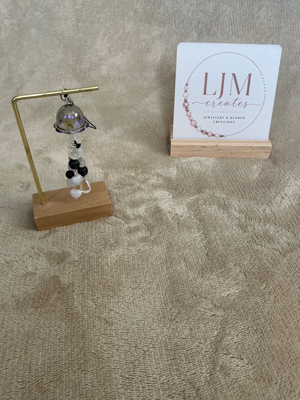 Moonlit Mist Jellyfish Charm | Handmade Black & White Ocean-Inspired Hanging Decoration