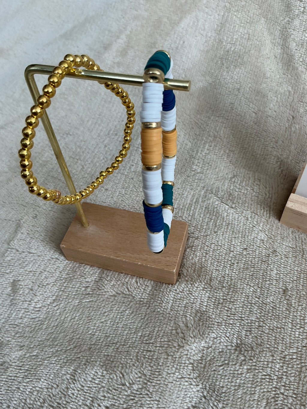 Coastal Luxe Bracelet Set | Gold Bead & Ocean Toned Stack