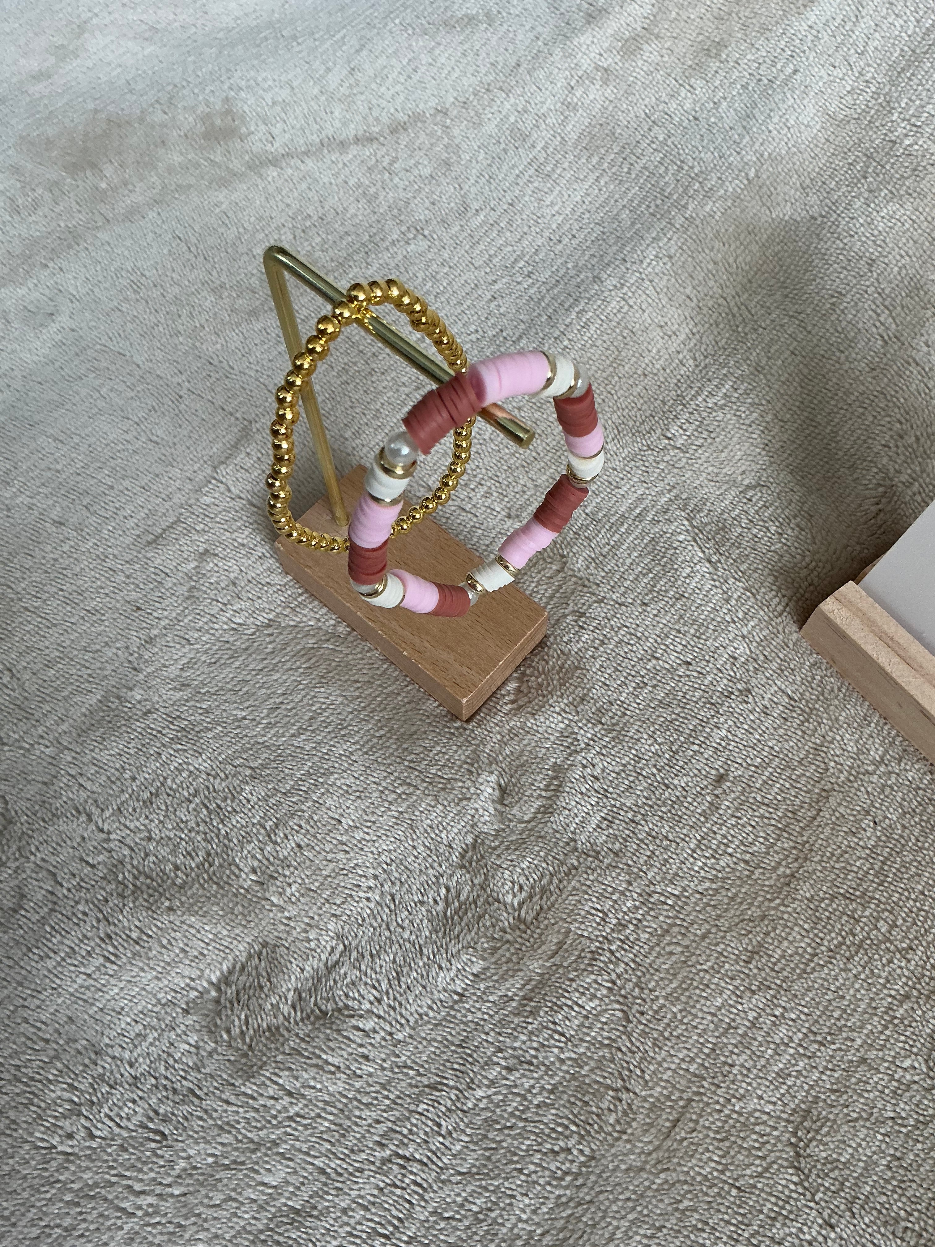 Dusty Rose Dreams Bracelet Set | Handmade Pink & Gold Stack