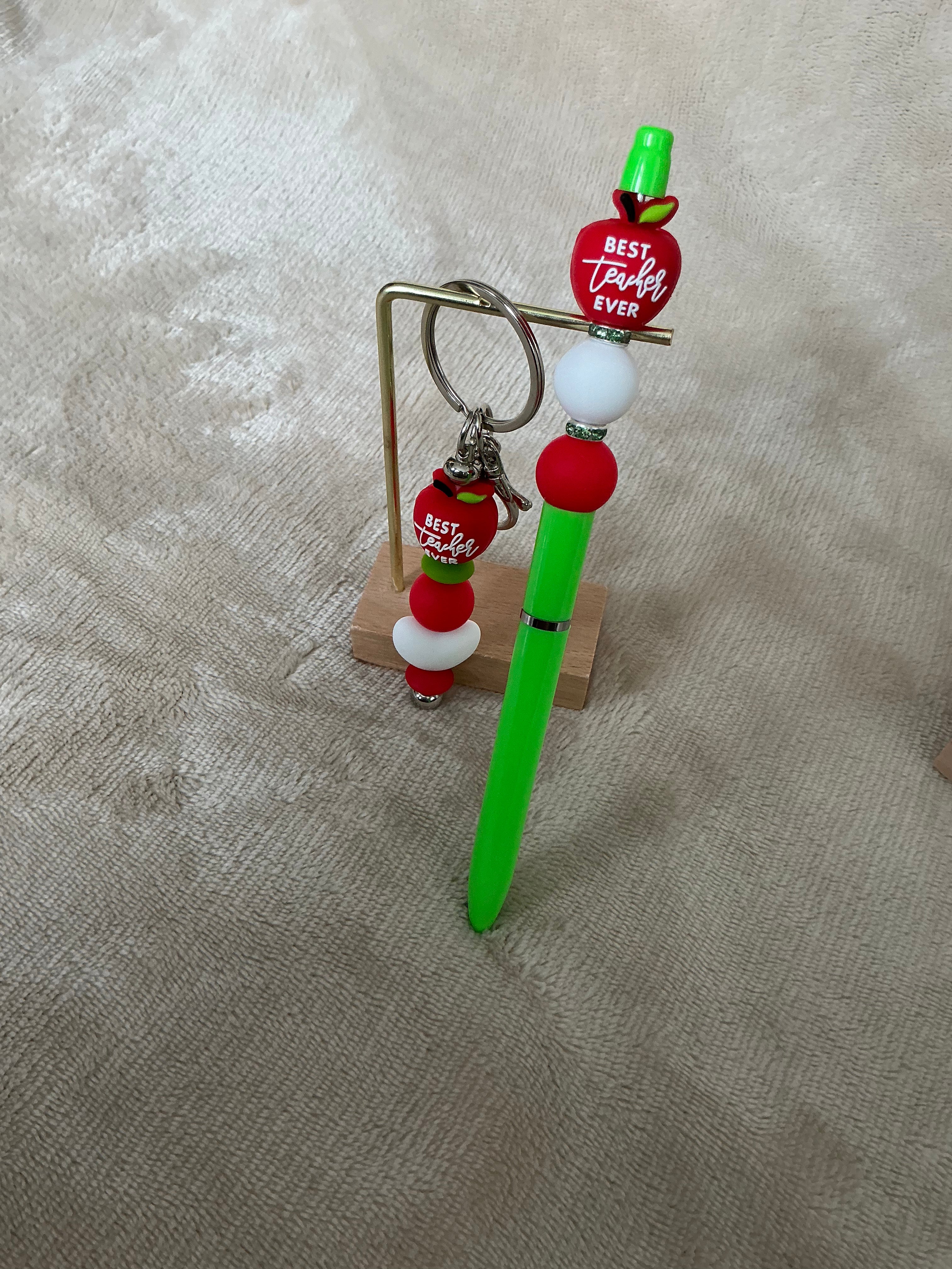 Best Teacher Ever Beaded Pen & Keyring Set