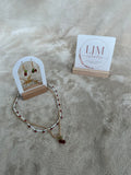 Cherry Charm Layered Jewellery Set – Necklace & Earrings