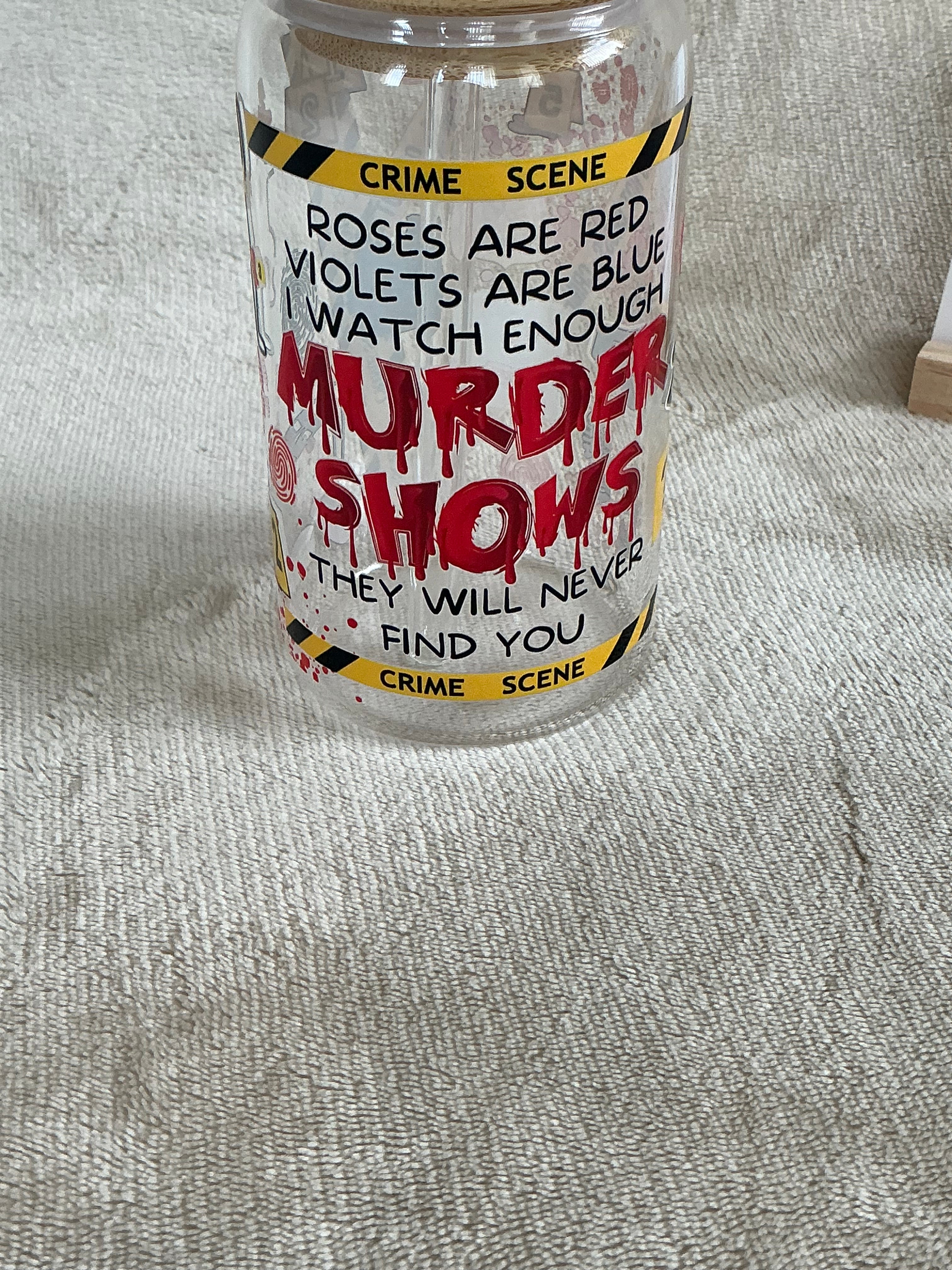 Murder Shows Crime Scene Glass Tumbler