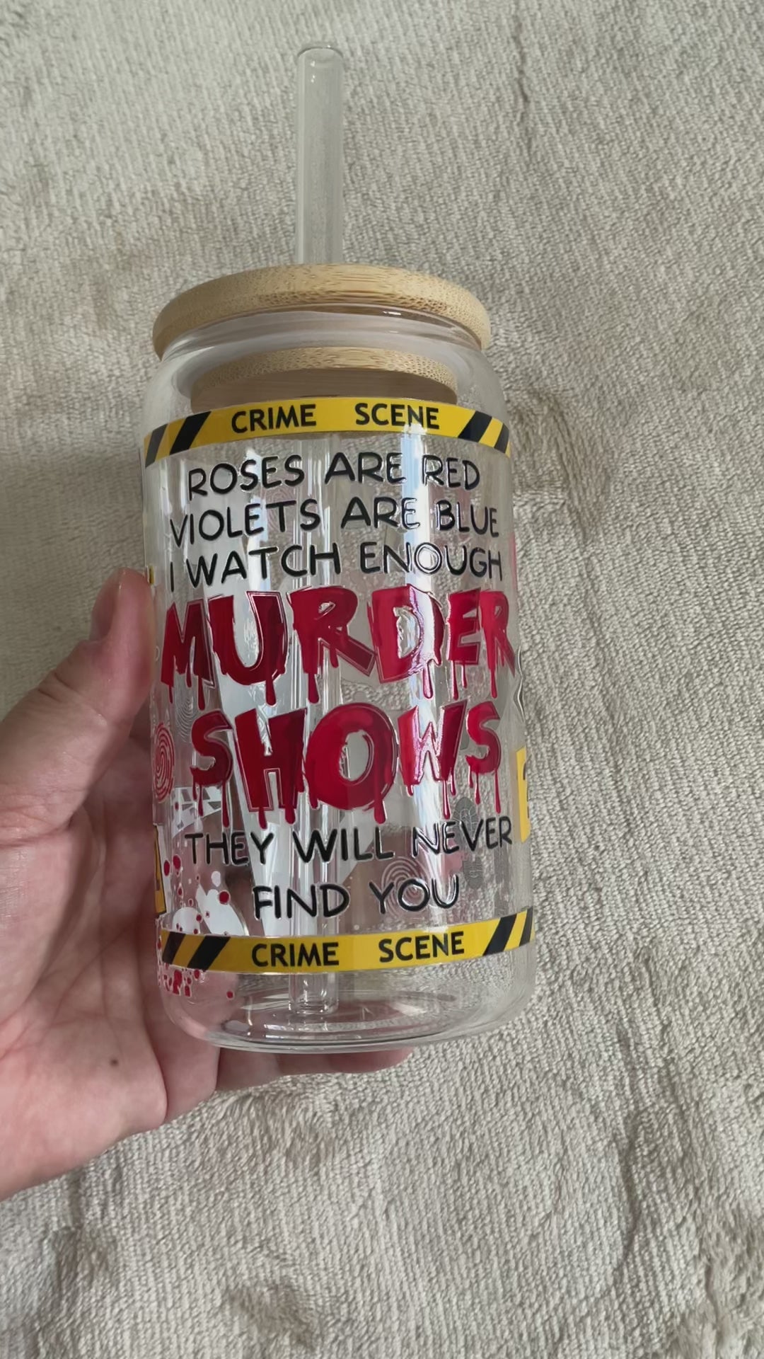 Murder Shows Crime Scene Glass Tumbler